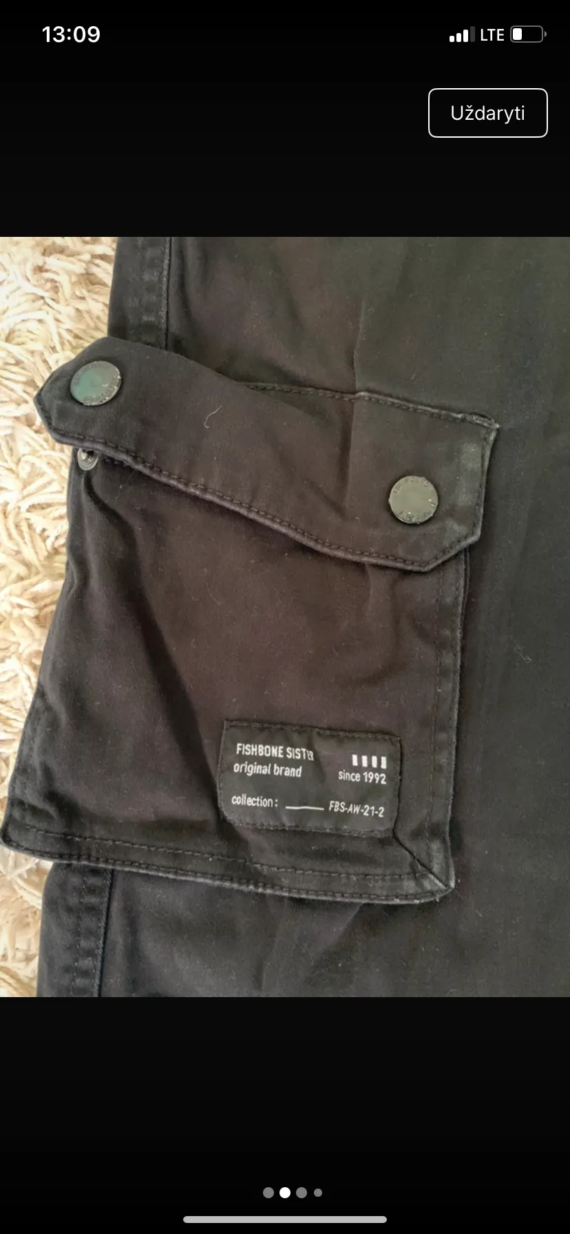 Juodos cargo stiliaus kelnės 2