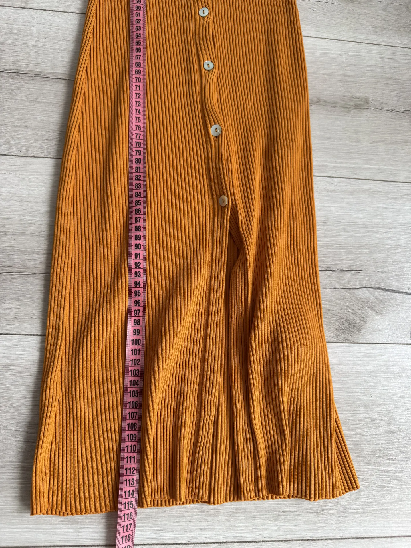 Zara nauja medvilninė suknelė, garstyčių geltonos spalvos, S XS dydis, ribbed 5
