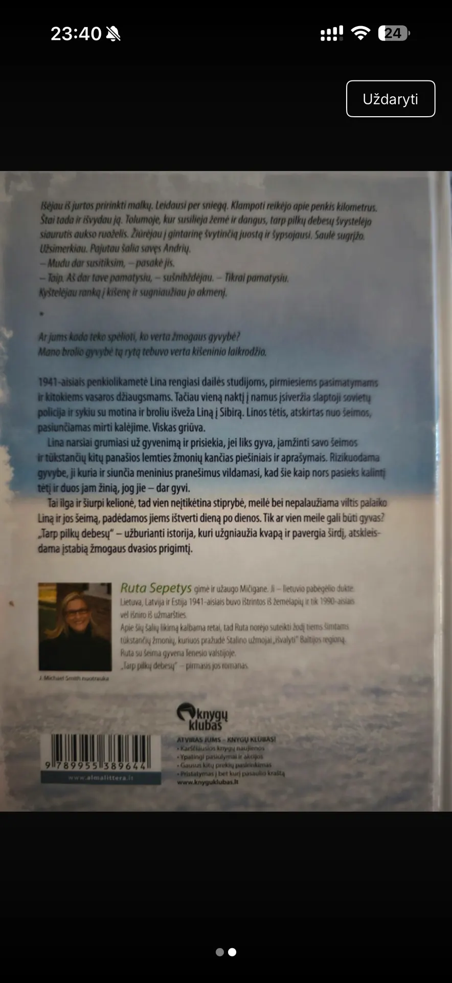 Rūta Šepetys knyga Tarp pilkų debesų 2